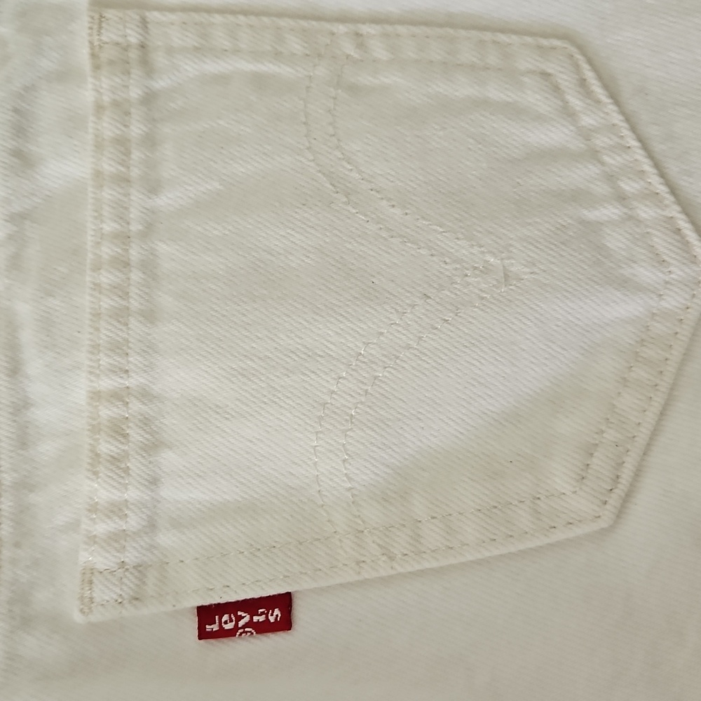 Levi's Low-rise‎ White Denim Shorts Fringe Beach Festival Boho Size 28 - Picture 9 of 13